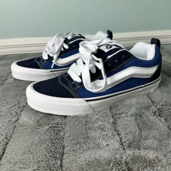 VANS Knu Skool NEW Navy White Suede Men’s 9 Women’s 10.5 Puffy 497974 Kn… - Picture 4 of 9
